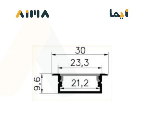 صورة نيو باور ألمونيوم بروفايل مخفي جداري سقفي طول 3 متر مقاس 1-205